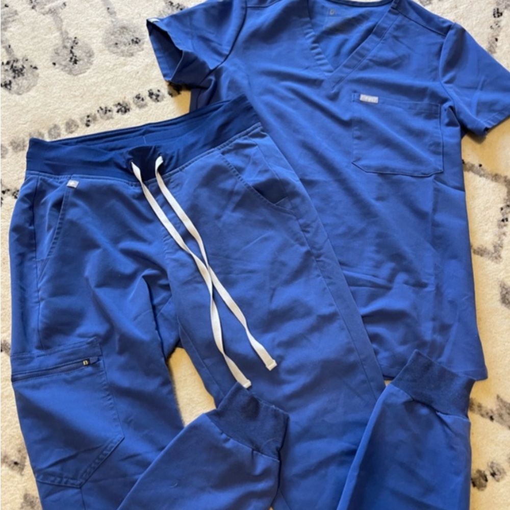 Figs XS Blue Scrub Set